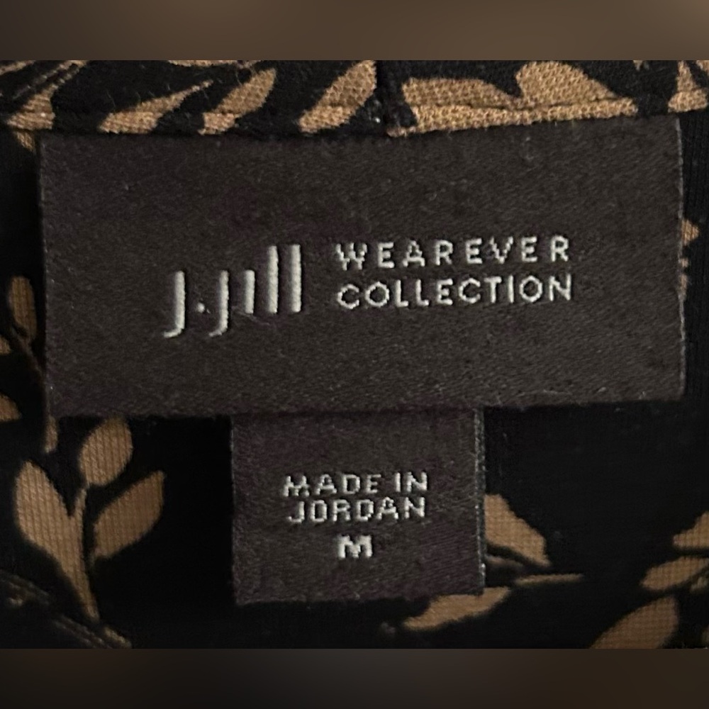 J.Jill Wearever Collection Floral Black and Tan Dress